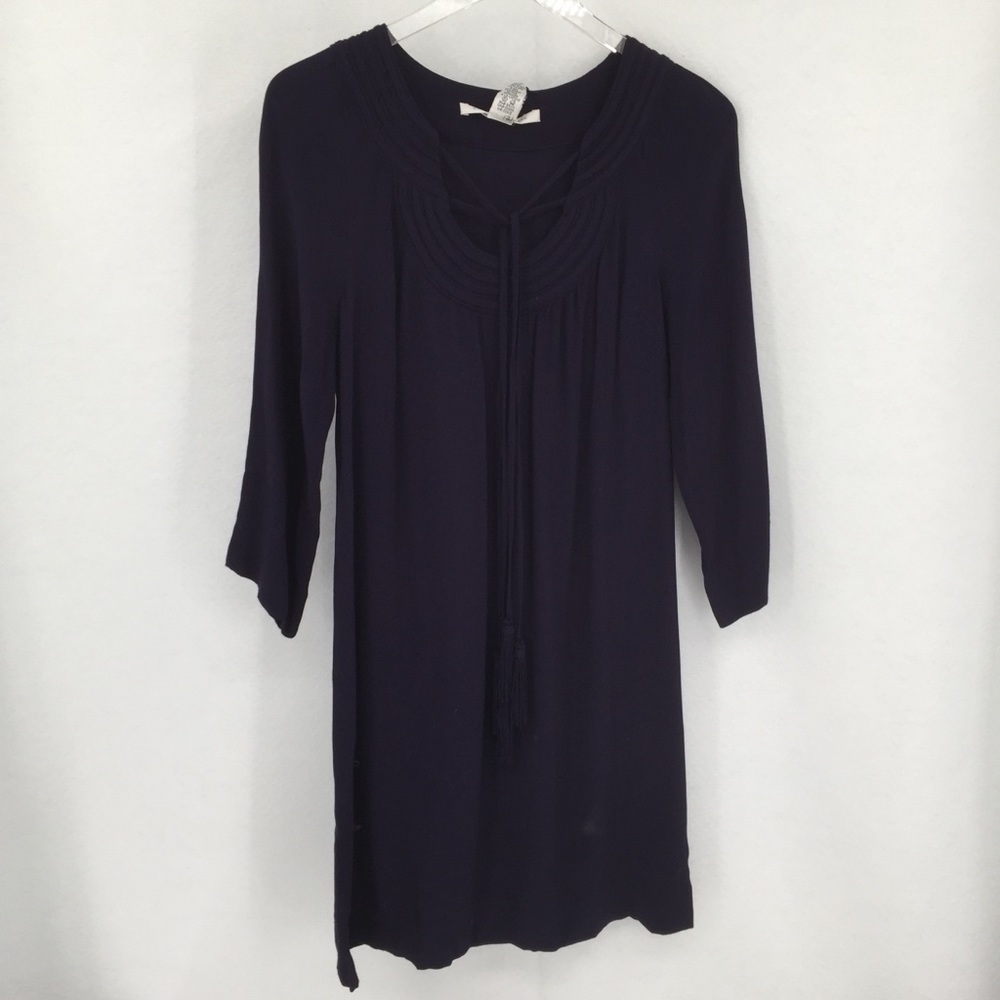 DVF Diane von Furstenberg Parlian midnight navy blue tie sheath dress new 4